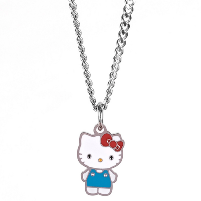 MX KIDS 써지컬스틸 미아방지 목걸이 225K 프렌즈 유아동 키즈 체인 이름 각인 어린이, 1개, H-빨간리본