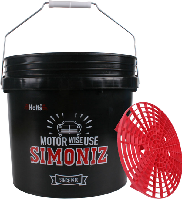 시모나이즈 세차버킷 10L+그릿가드 휴대용 자동차 셀프 세차 바스켓 물통