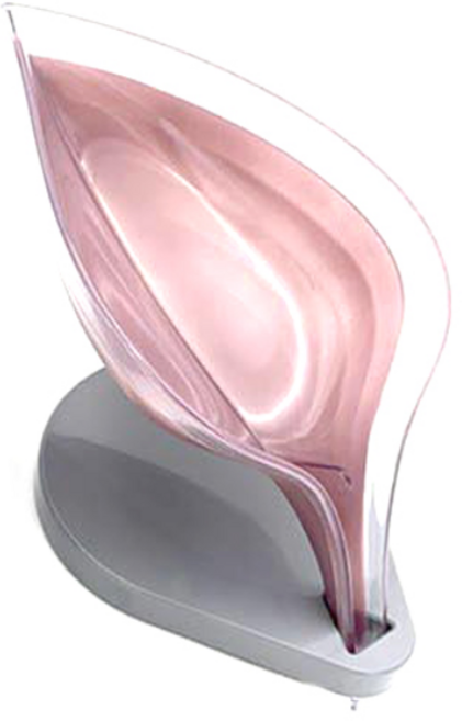 나뭇잎 비누 받침, 다크핑크, 1개