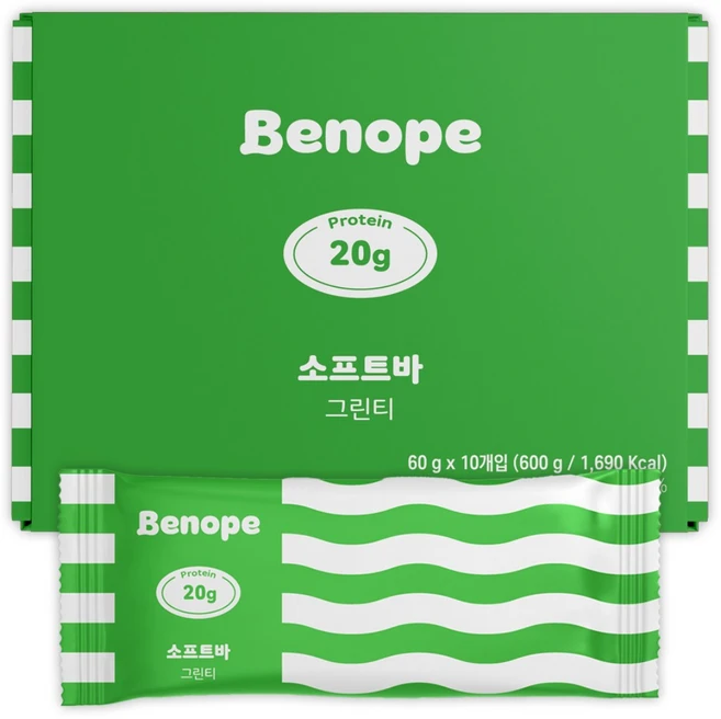 베노프 소프트바 프로틴바 그린티 10p, 600g, 1개 - 쿠팡