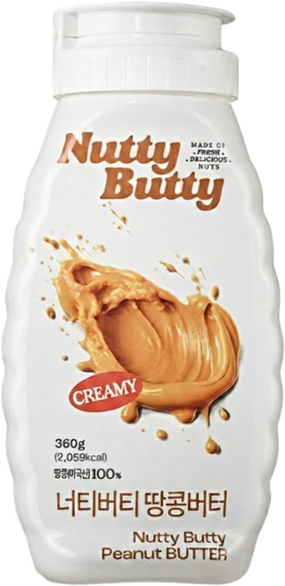 짜먹는땅콩버터 땅콩 100% 무가당 무설탕 무첨가 피넛버터 잼, 360g, 1개