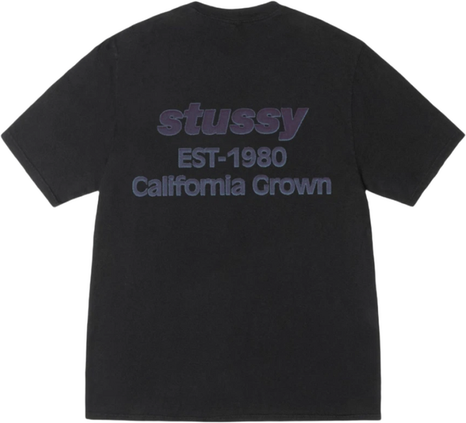 스투시 반팔티 캘리포니아 그로운 피그먼트 다이드 티셔츠 블랙