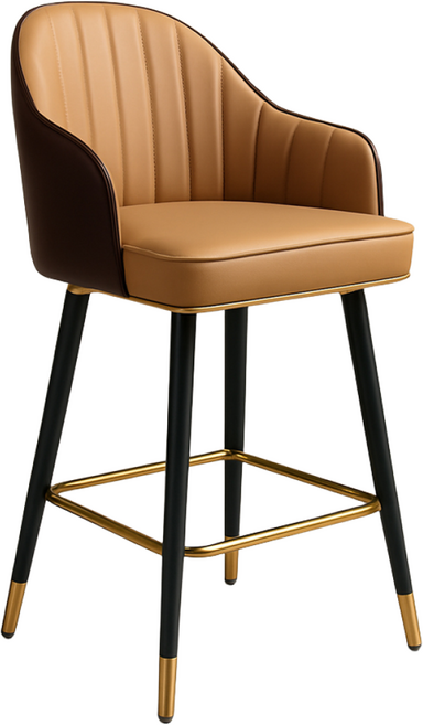 카라 투톤 홈바 체어 아일랜드식탁 하이체어 테이블 가죽 실내 의자 식탁 카페 인테리어 72cm, 다크브라운/카멜브라운72cm, 1개