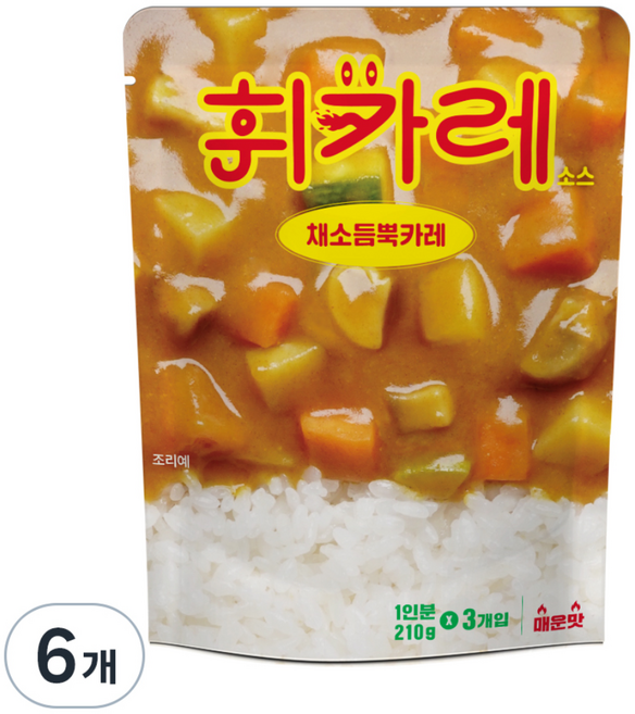 휘카레 채소듬뿍 카레 매운맛, 210g, 6개