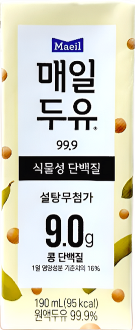 [매일유업] 매일두유 99.9 식물성 단백질, 190ml, 24개