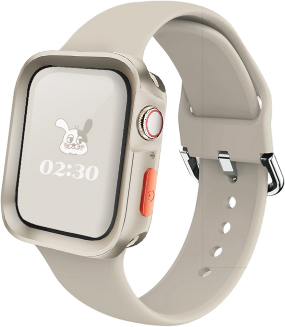 아이메이드잇 애플워치 호환 실리콘 케이스 스트랩, 스타라이트, 1개