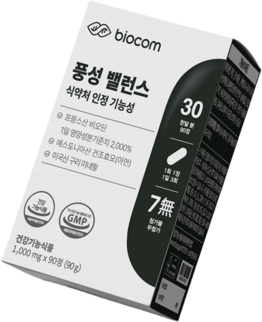 풍성밸런스 비오틴 맥주효모 L시스틴 아연 구리 식약처인증, 90정, 1개