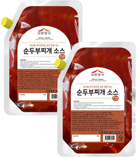 고추명가 순두부찌개소스 2kg, 2개