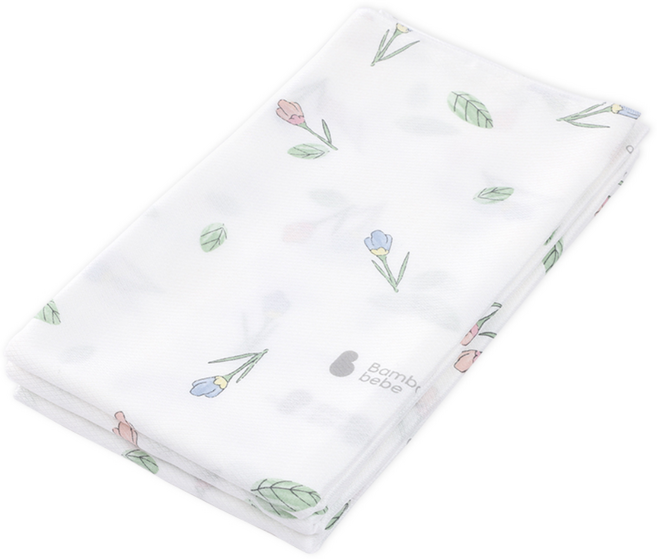 밤부베베 대나무 시그니처 사각 기저귀, 아기꽃망울(화이트), 3개