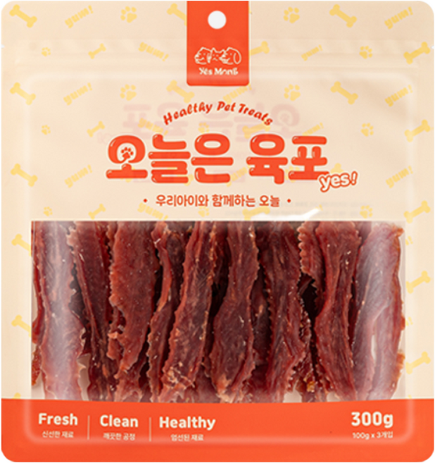 예스몽 오늘은 육포 강아지 간식, 오리가슴살 트위스트, 300g, 1개