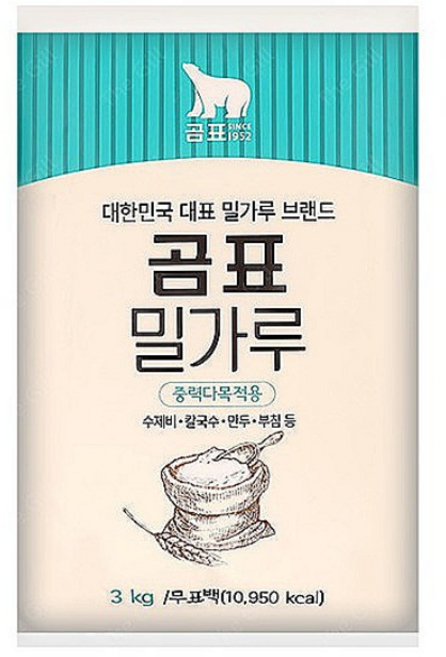 곰표 밀가루 중력다목적용, 3kg, 3개