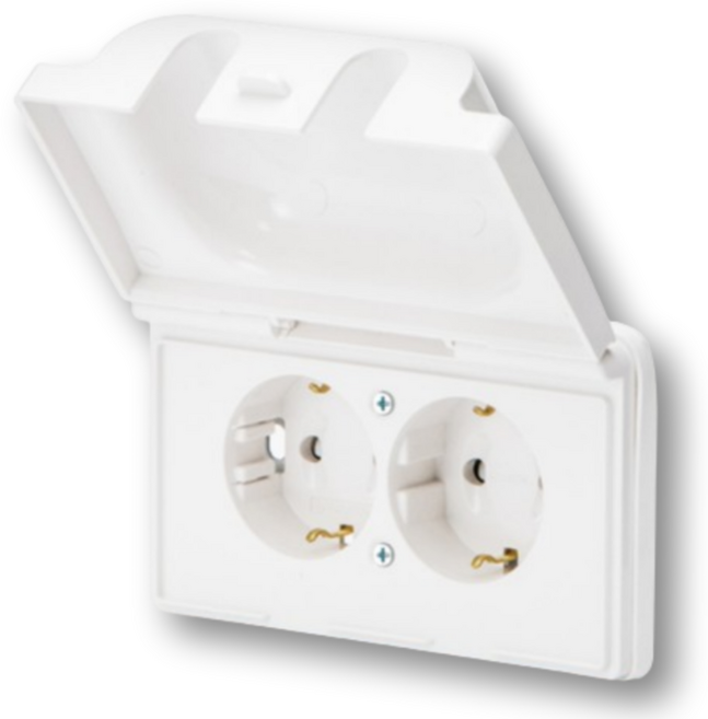 아크라이트 디아트 배선기구 33.[방우콘센트]2구(가로형) 화이트, 1개