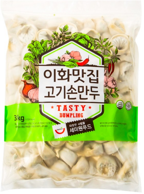 세미원 이화맛집 고기손만두, 3kg, 1개