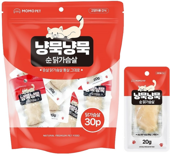 모모펫 냥묵냥묵 통살 간식 30p, 1개, 600g, 순닭가슴살