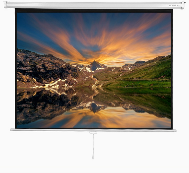성지 빔프로젝터스크린 반자동 수동 대형 가정용 홈시네마 스크린, 100인치(16:9비율)