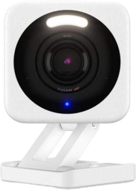 Wyze Cam v4 2K HD Wi-Fi 스마트 홈 보안 카메라 실내실외 사용 애완동물아기 모니터 동작 활성화 스포트라이트사이렌, White, 화이트, 1개