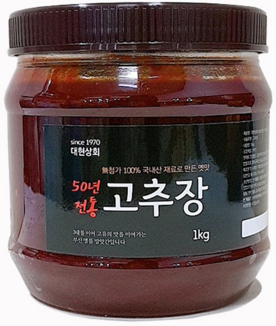 50년전통대현상회 국산 수제 고추장, 1개, 1kg