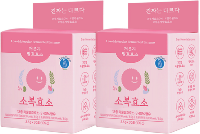 [쿠팡특가] 진짜 효소는 다르다. 저분자 발효 효소 소복 곡물 소화, 2개, 105g