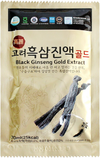 고려 흑삼진액 골드 (1포), 1개, 70ml