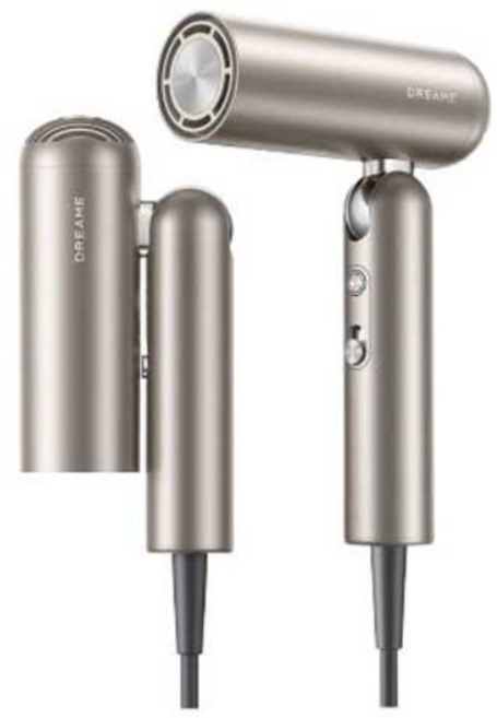 [국내 2년 A/S ]드리미 고속 헤어드라이어 포켓 Pocket 300g 초경량 휴대 3가지 형태 변형 가능 접이식 헤어드라이기, 골드