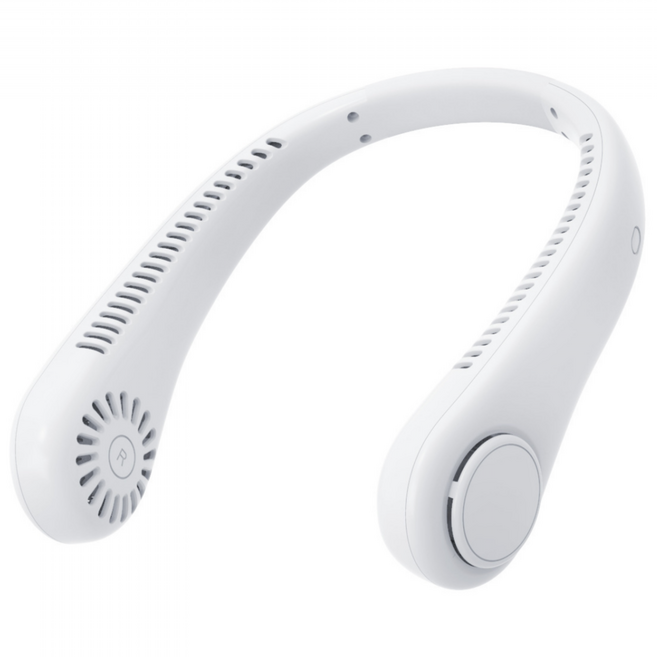 휴대용 저소음 넥밴드 목걸이 선풍기, 화이트