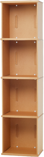 페이퍼팝 종이책장 조립식책장 전면 책꽂이 공간박스 수납선반 1단 (2개입), 4단