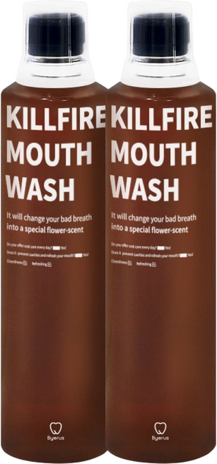 빠이러스 킬파이어 입냄새제거 찌꺼기가글 구강청결제, 500ml, 2개