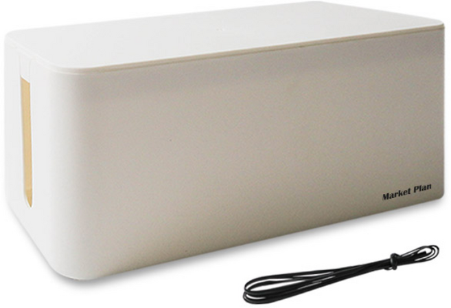 마켓플랜 심플 멀티탭 정리함, 1개, 화이트