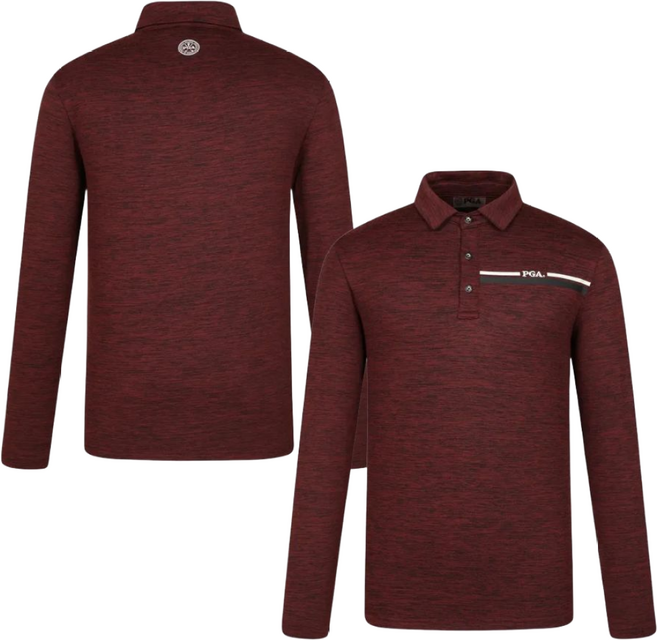 PGA 남성 카치온패턴 긴팔카라티셔츠 PGMTS43308