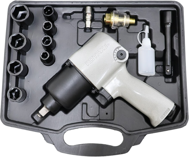 로테이크 에어 임팩 렌치 소켓 세트 임팩트 에어공구 자동차 수리 정비 공구 볼트 해체 RT-5268K, 본상품선택, 1개, 본품(배터리없음)