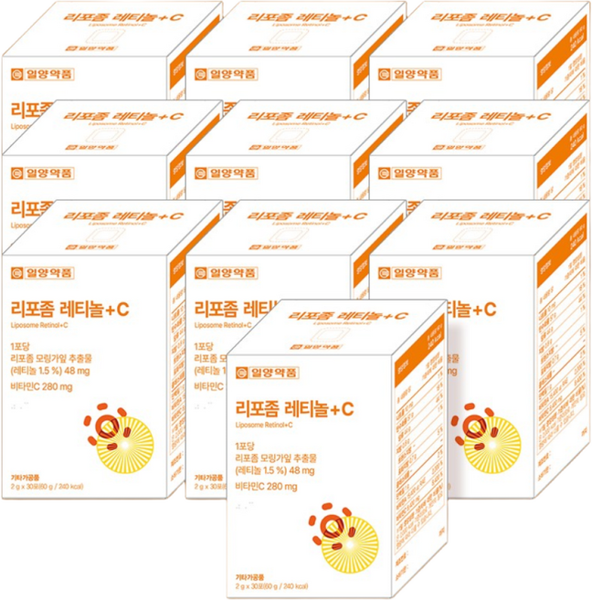 일양약품 리포좀 레티놀 + C 비타민C 모링가잎추출물 먹는레티놀 식약청인증 HACCP, 10개, 30회분