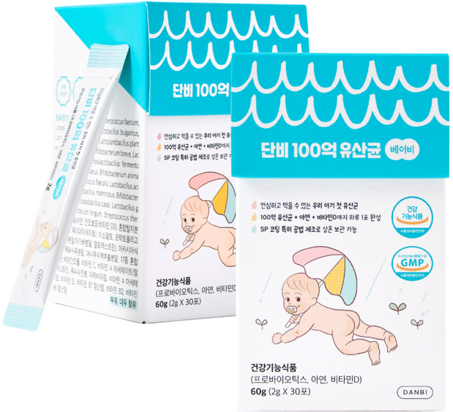 단비 100억 유산균 베이비 30p, 2개, 60g