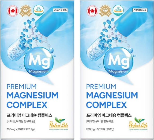 퍼펙트라이프 프리미엄 마그네슘 컴플렉스 캐나다 직수입 780mg x 90캡슐 / 비타민 무기질 함유, 90정, 2개