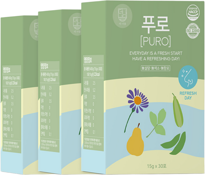 더나을 푸로 쑥부쟁이 작두콩 수세미 유근피 진액 차 즙, 450g, 3박스