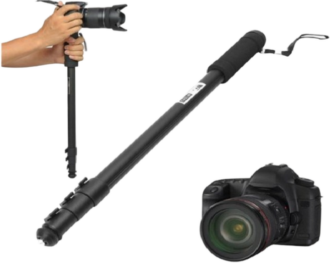 체리스팟 원터치 모노포드 CS1003 안정적인 촬영 외다리 삼각대 셀카봉, 블랙 4섹션