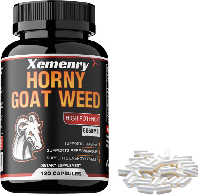 호르니 고트 위드 캡슐 - 남성 건강 테스토스테론 부스터 에너지 및 지구력 향상, 1개, 60정