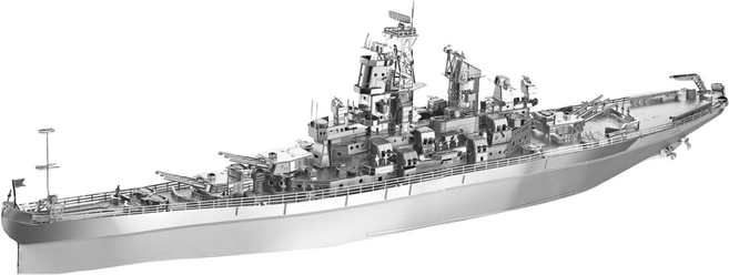 USS 미주리 MISSOURI 군함 함선 금속 퍼즐 3D 프라모델 전투선 DIY 키트 에칭, 1개