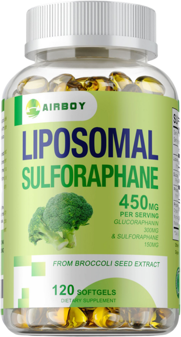 리포좀 설포라판 - 궁극의 항산화력 간 건강 - 글루코사민, 2개, 60정