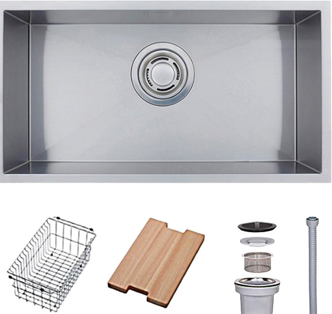 백조싱크 SQSR730 사각싱크볼 세트 (배수구/부속품 포함), 1개, 코팅(추가일정4~5일소요)