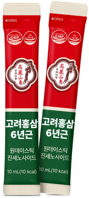 고려산청 6년근 원데이 홍삼 스틱 진세노사이드 대용량 100p, 2개, 1L