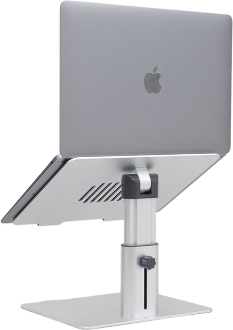 제이굿즈 휴대용 접이식 높이 각도 조절 세로 수직 클램쉘 노트북 거치대, 높이조절 NS2, 실버, 1개