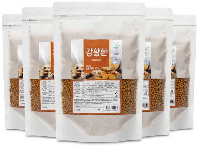 백세식품 강황환 500g 인도산(최상급) HACCP 인증제품, 5개