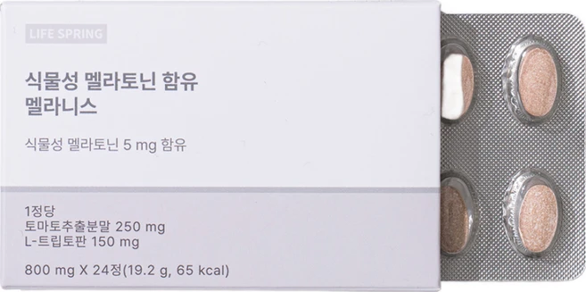 라이프스프링 식물성 멜라토닌 5mg 함유 멜라니스, 1박스, 24정 - 쿠팡