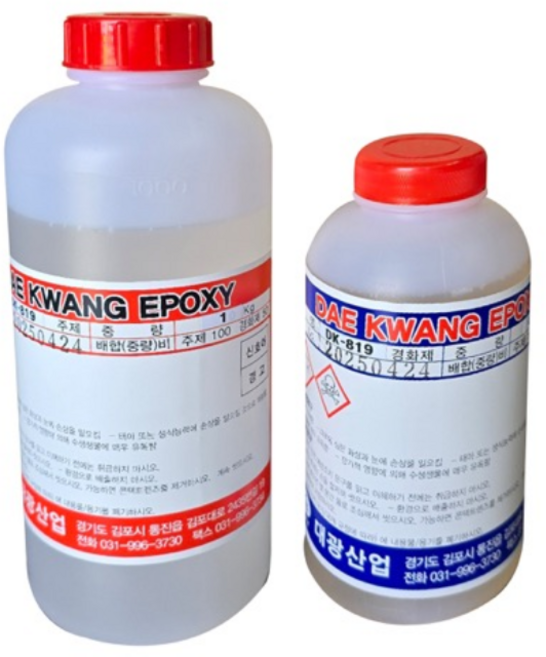 카본용 DK-819 카본섬유 유리섬유 적층용 에폭시 1.5kg (주제 1kg 경화제 500g), 1개