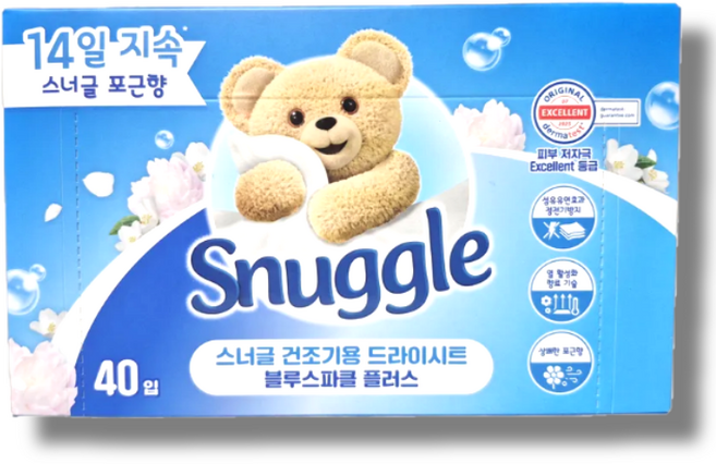 스너글 건조기용 드라이시트 블루스파클 플러스, 40개입, 1개