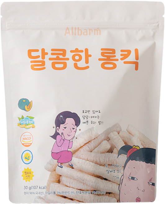 올바름 독도 쌀과자 종합상품, 달콤한 롱킥, 30g, 1개