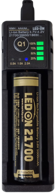 리튬이온 충전기 21700 배터리 충전지 1구 고속 충전 거치대, 1개