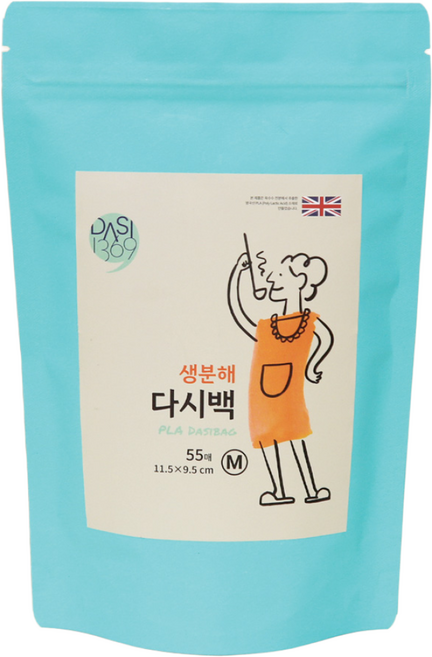 쿠킹웰 친환경생분해 다시백, 중(M), 55개입, 5개