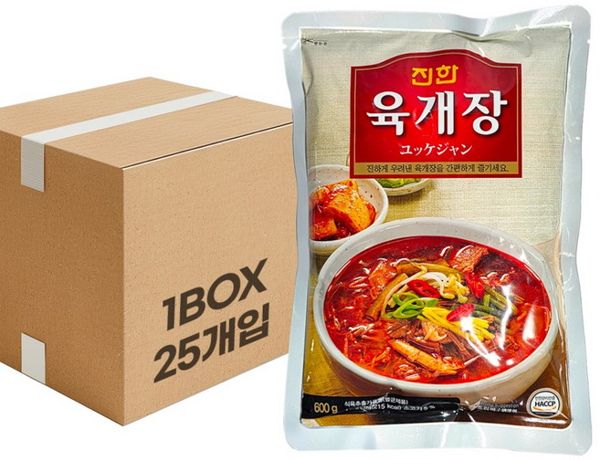 진한식품 육개장 600g 25팩(1박스), 25개