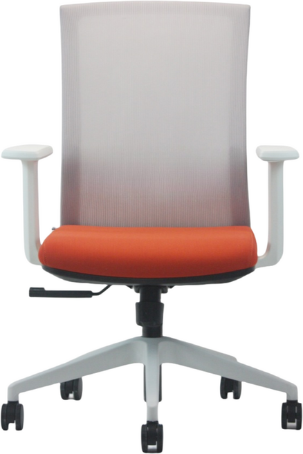 일본정품브랜드 OFFICE . STAR ENE-X 사무용 의자 회의실용 학생용 컴퓨터 메쉬 체어, 흰색 + 회색 + 주황색